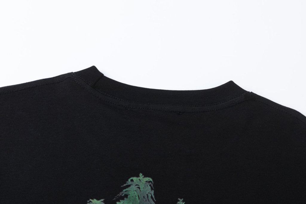 AMlRl Leaf-Print Crewneck Cotton-Jersey T-Shirt