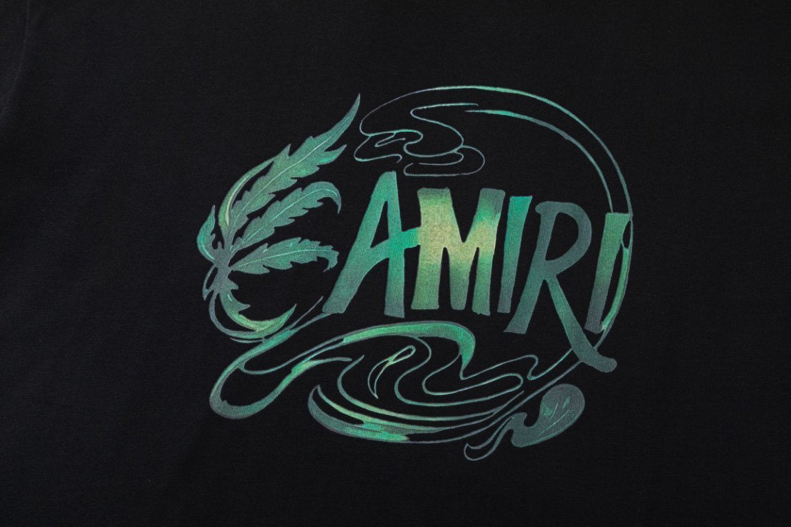 AMlRl Leaf-Print Crewneck Cotton-Jersey T-Shirt