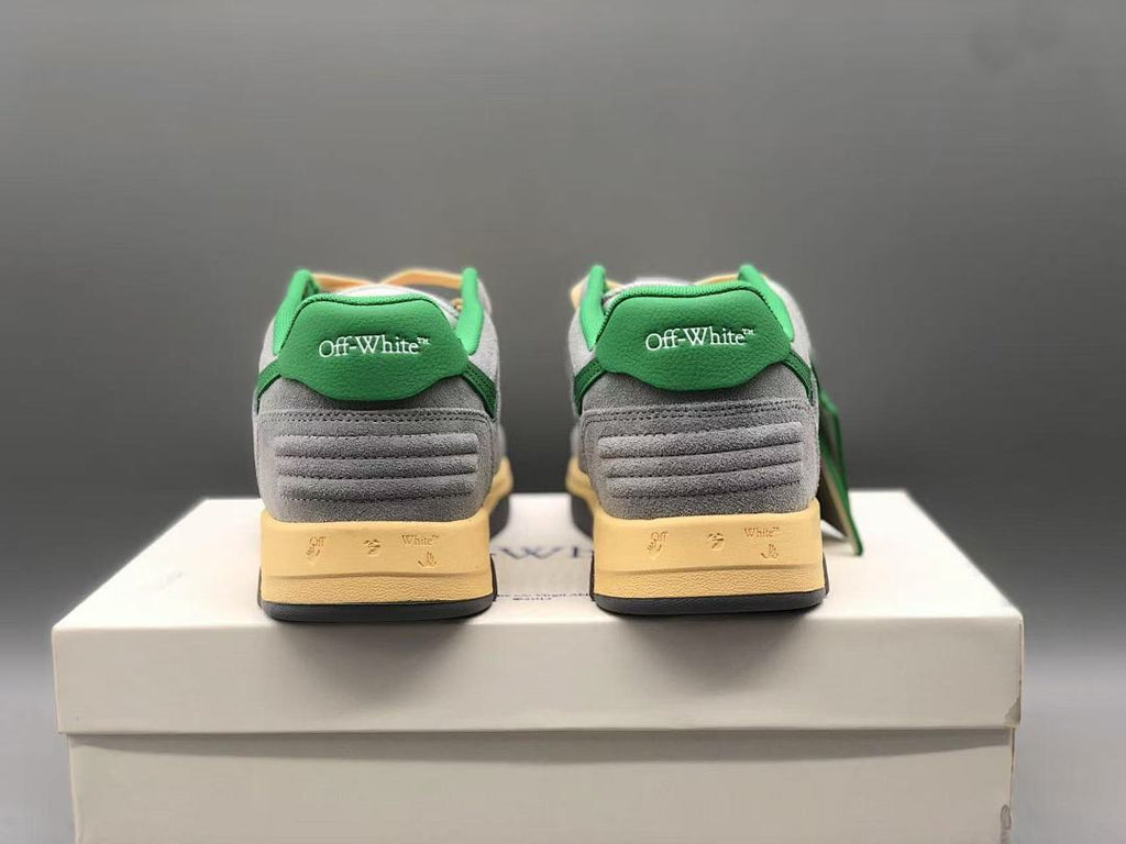 OFF-WHITE Out Of Office OOO Low Tops Light Grey Green