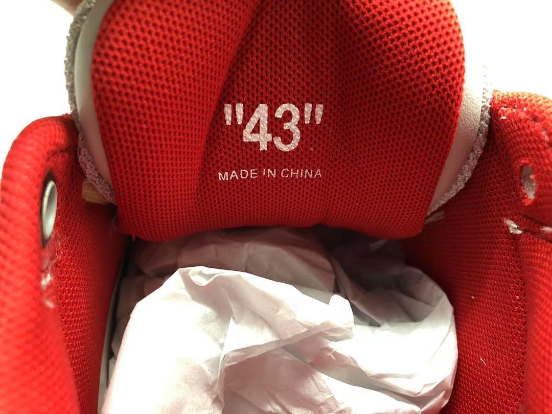 OFF-WHITE Out Of Office OOO Low Tops Light Grey Red