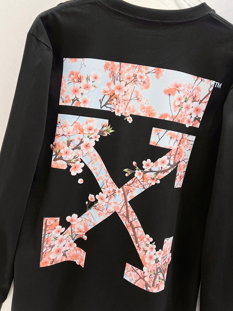 OFF-WHITE Cherry Blossom Print Long-Sleeve T-Shirt