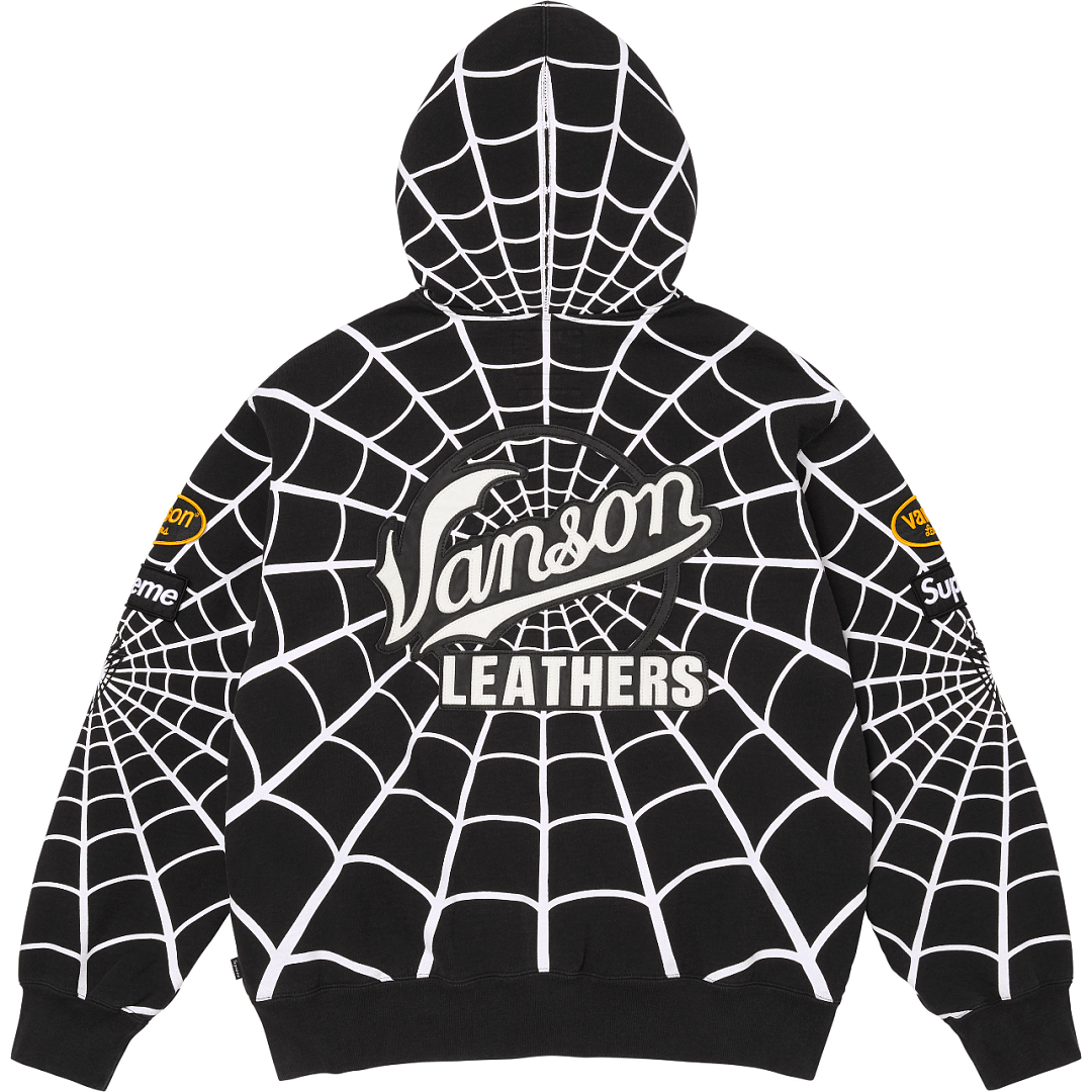 Supreme Vs Leathers Spider-Man Zip Up Hooded Sweatshirt