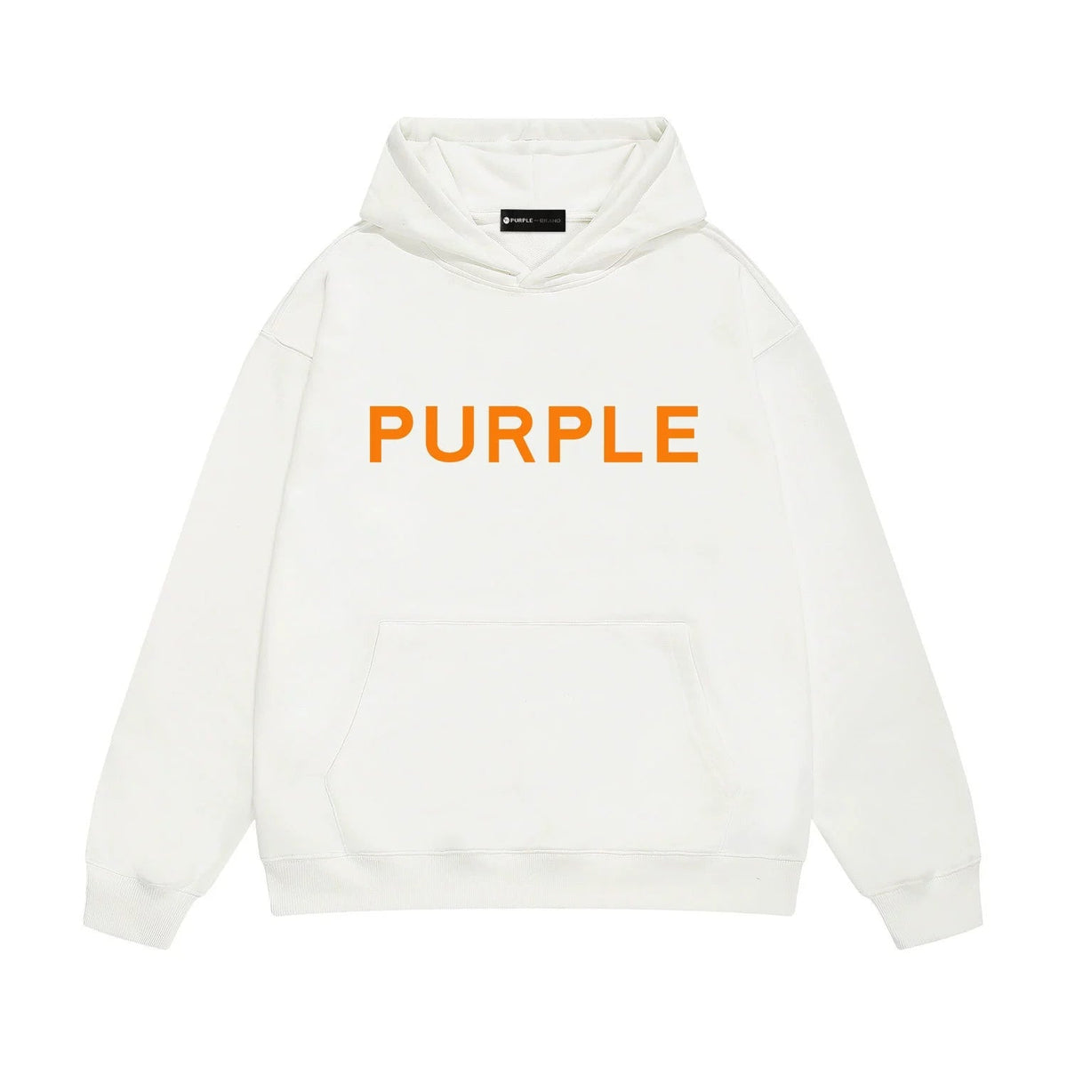 PURPLE Logo Pattern Printed Hoodie