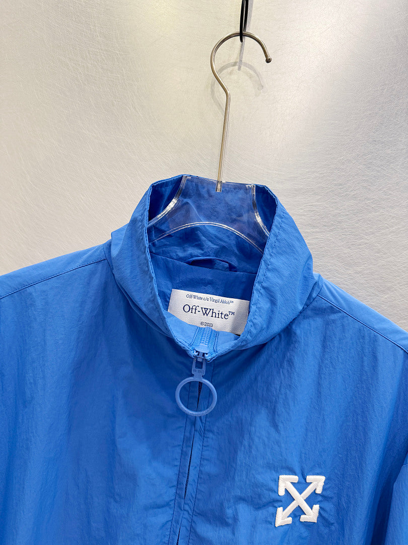 OFF WHITE Diagonal Arrow-Print Zip-Up Jacket