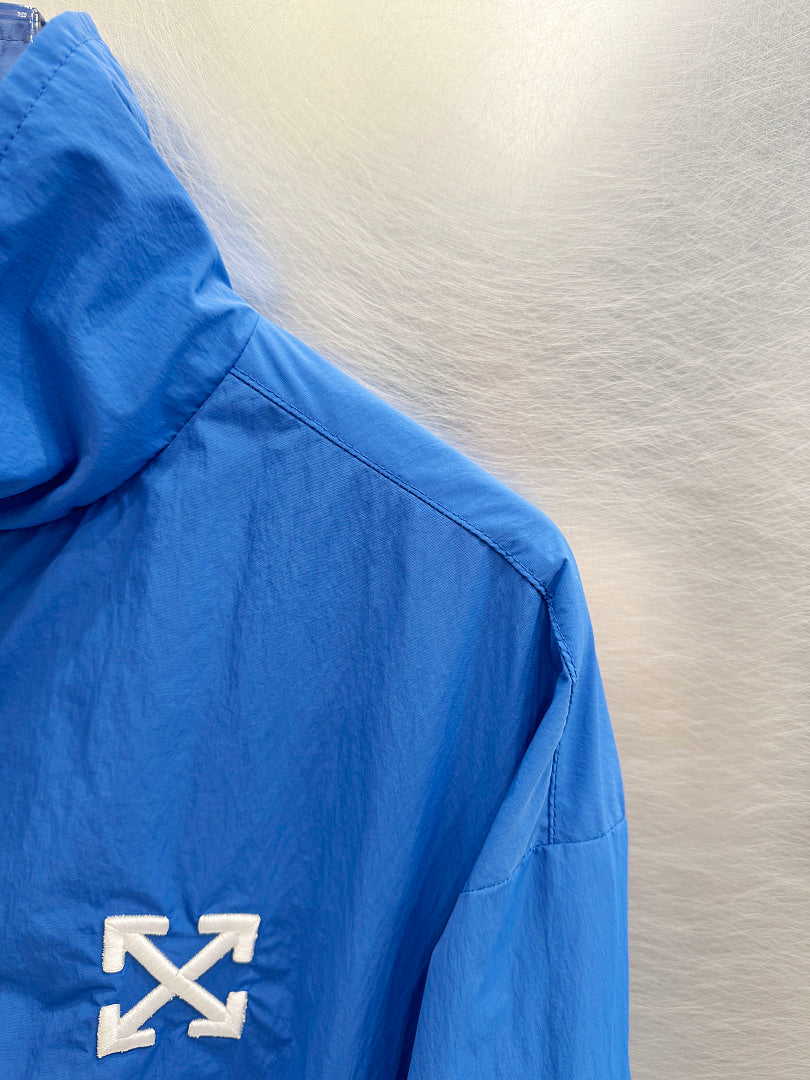 OFF WHITE Diagonal Arrow-Print Zip-Up Jacket