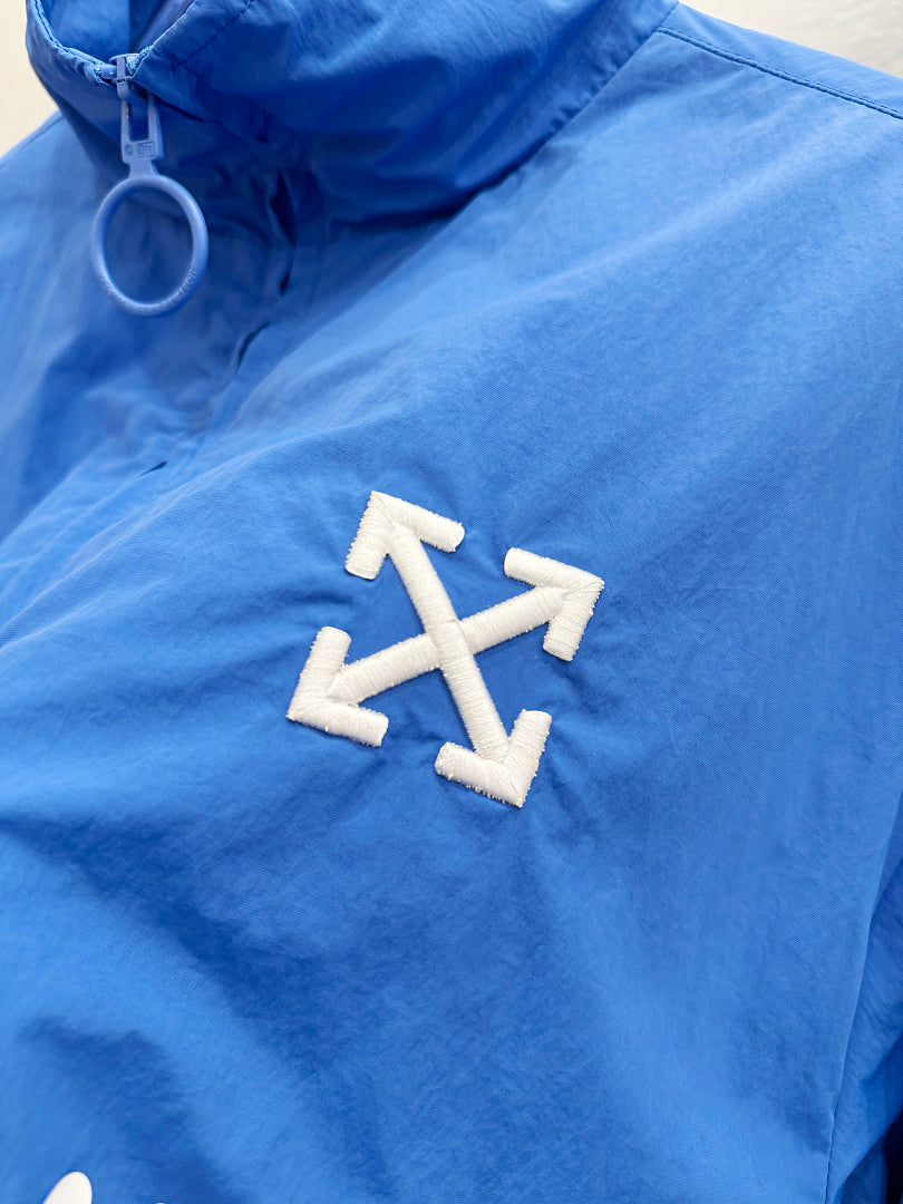 OFF WHITE Diagonal Arrow-Print Zip-Up Jacket
