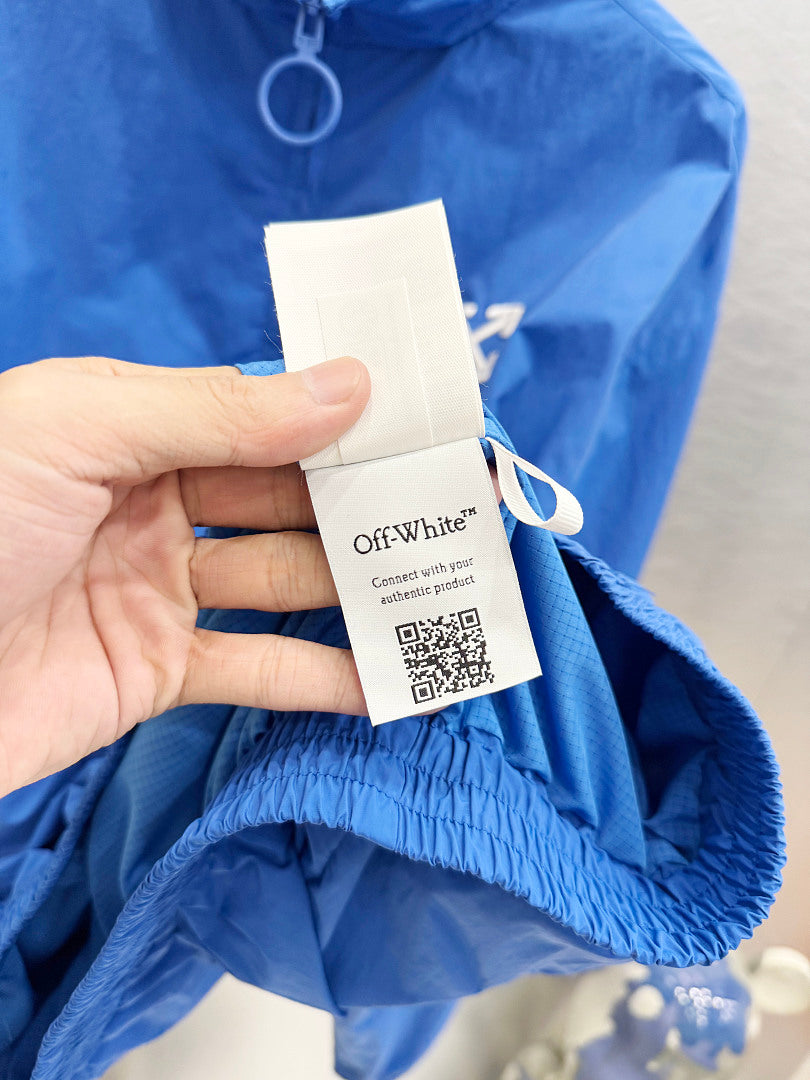 OFF WHITE Diagonal Arrow-Print Zip-Up Jacket