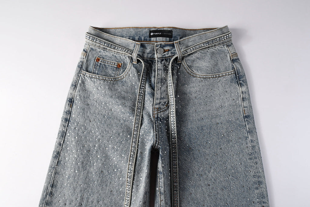 Purple Brand Crystal Diamond Jeans #9133